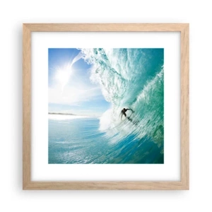 Poster in light oak frame - Riding the Wave - 30x30 cm