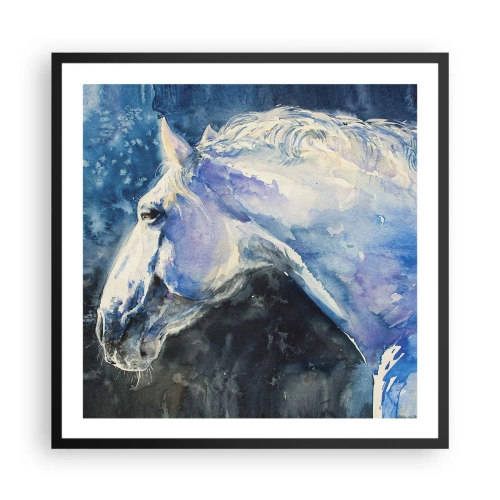 Poster in black frame - Portrait in Blue Light - 60x60 cm