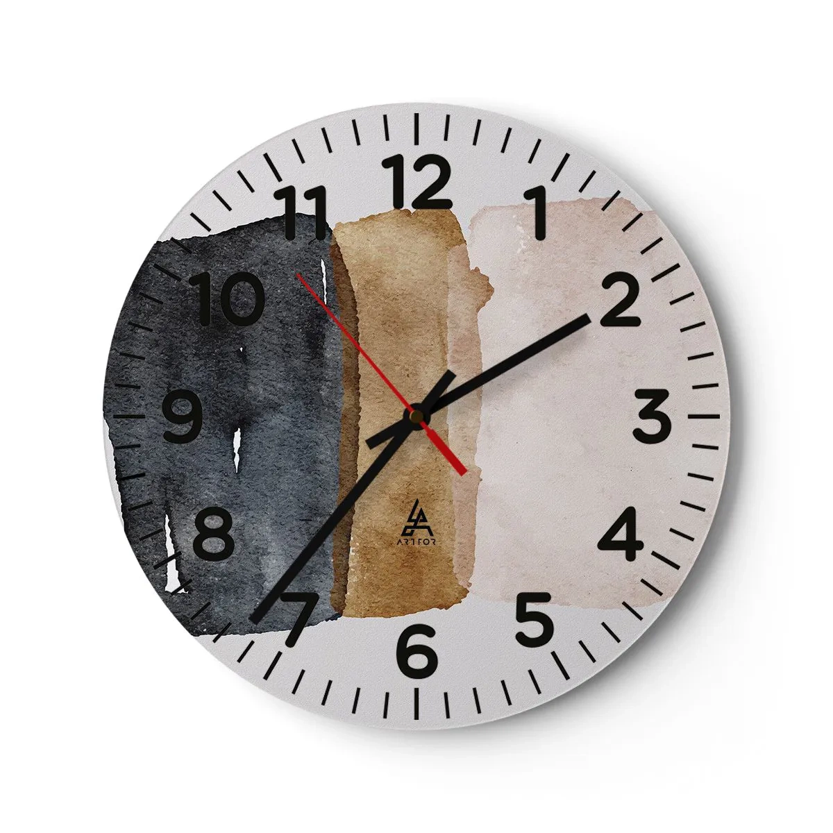 Wall clock - Clock on glass - Composition of the Colours of the Soil - 30x30 cm