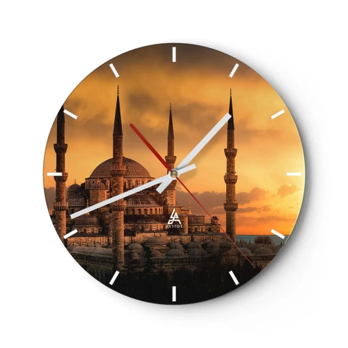 Wall clock - Clock on glass - God Is Great - 40x40 cm