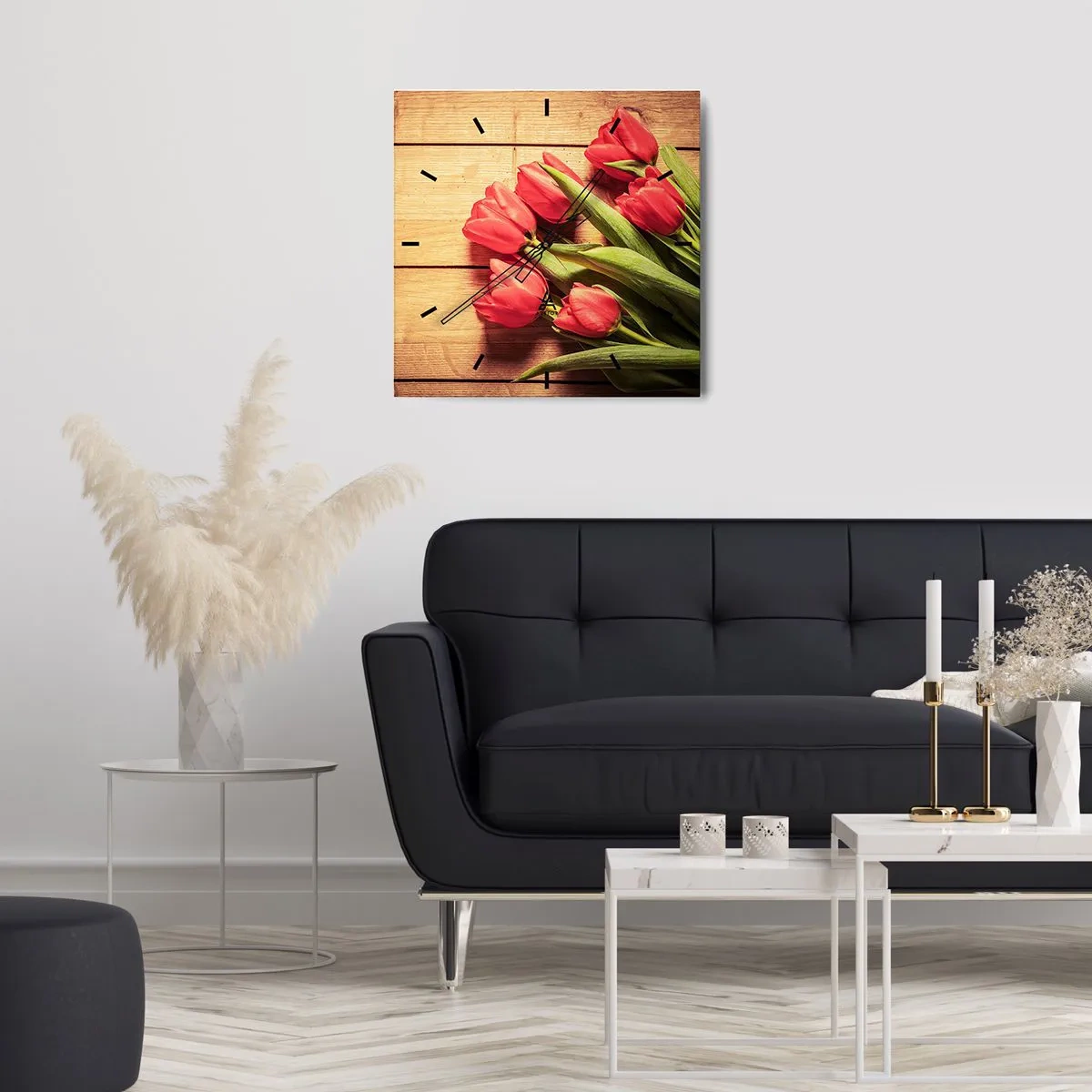 Wall clock - Clock on glass - Spring Confession - 40x40 cm