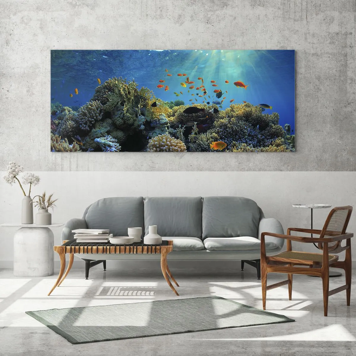 Glass picture - Underwater Treasures - 140x50 cm