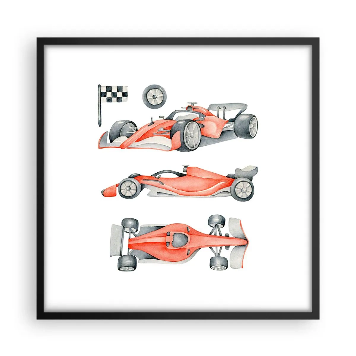 Poster in black frame - Race for the Dreams - 50x50 cm