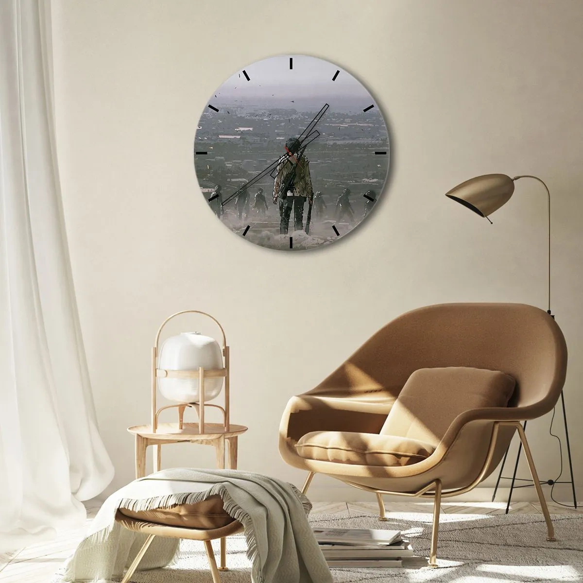 Wall clock - Clock on glass - Last Man Standing - 40x40 cm