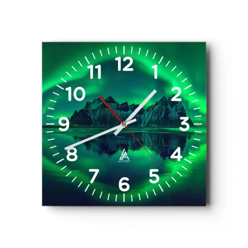 Wall clock - Clock on glass - In the Arms of a Dawn - 30x30 cm