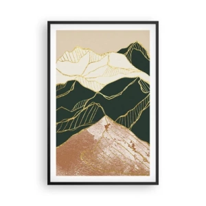 Poster in black frame - Golden Peaks - 61x91 cm