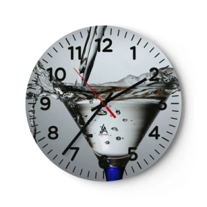 Wall clock - Clock on glass - On the Brim of a Glass - 40x40 cm