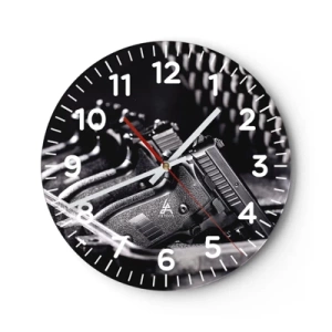 Wall clock - Clock on glass - Male Sport - 40x40 cm
