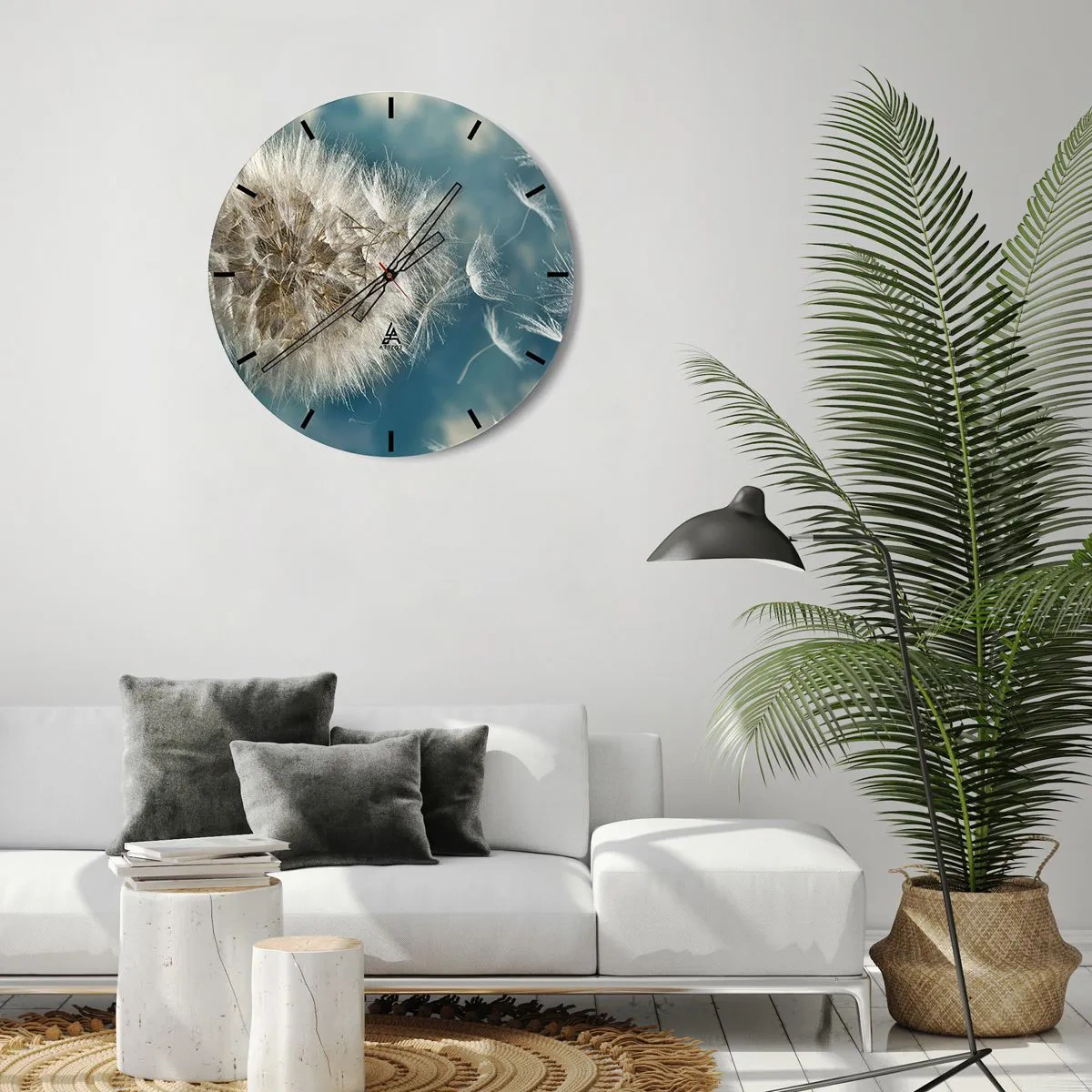 Wall clock - Clock on glass - Breath of an Angel - 30x30 cm