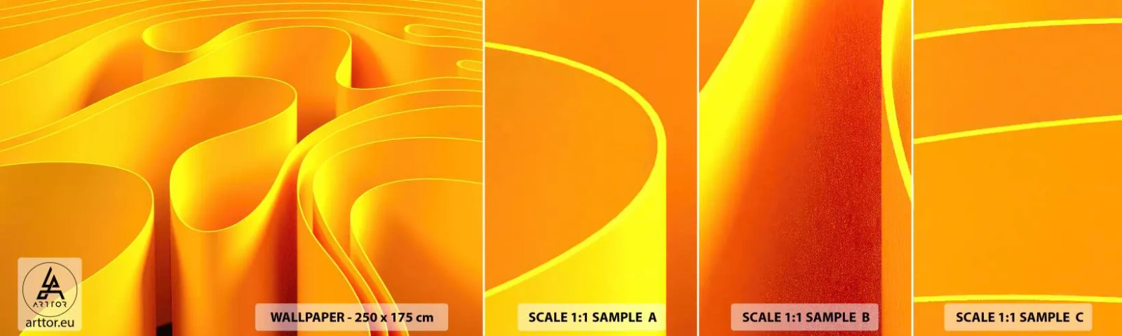 Photo Wallpaper Sample Standard Eco - Like Waves of the Sun - 3D, Modern, Lines - 100x30 cm