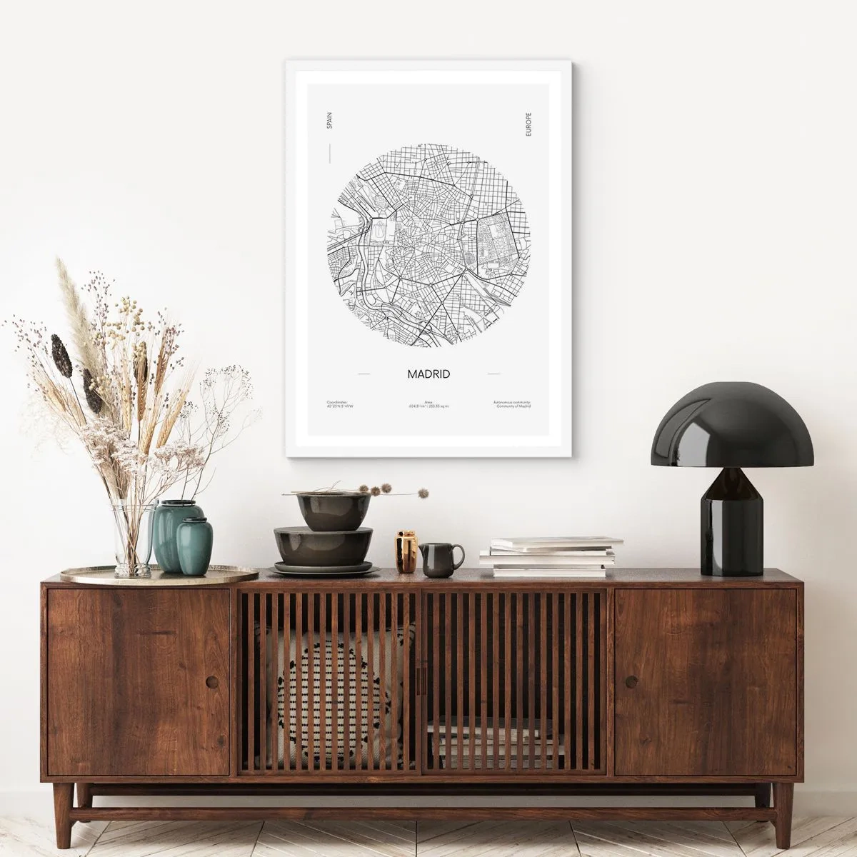 Poster in white frmae - Anatomy of Madrid - 30x40 cm