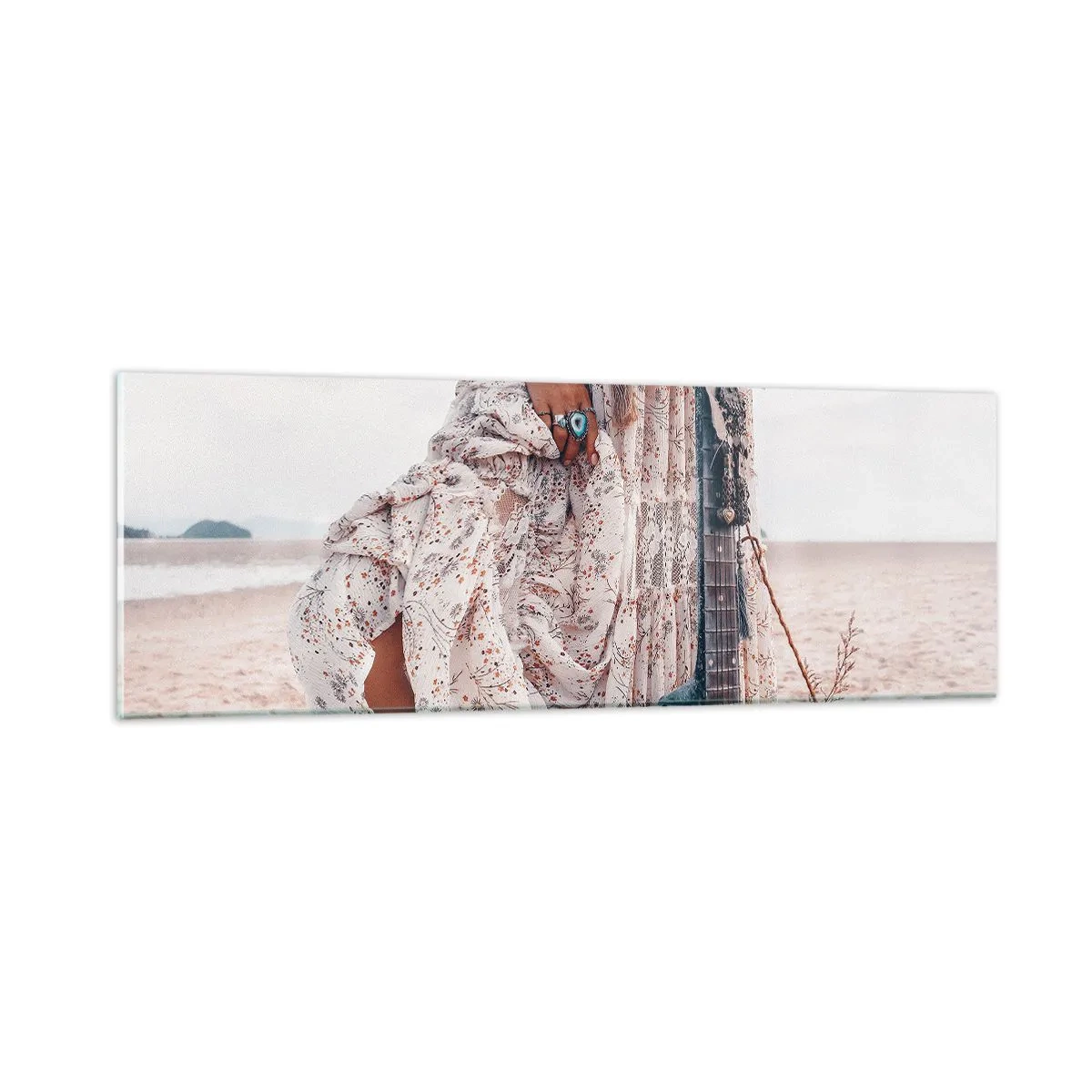 Glass picture - Flower Chidlren on their Way - 90x30 cm