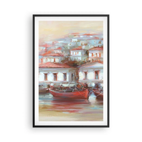 Poster in black frame - Happy Town - 61x91 cm