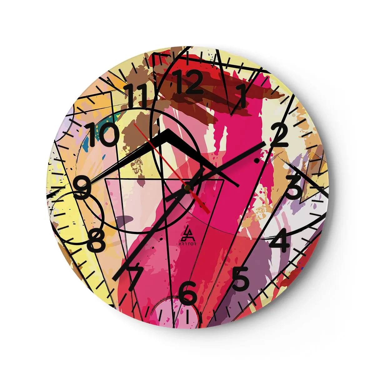 Wall clock - Clock on glass - Explosion - 30x30 cm
