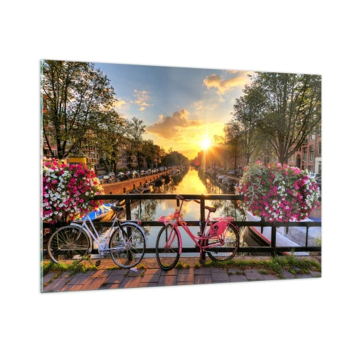 Glass picture - Spring Morning in Amsterdam - 100x70 cm
