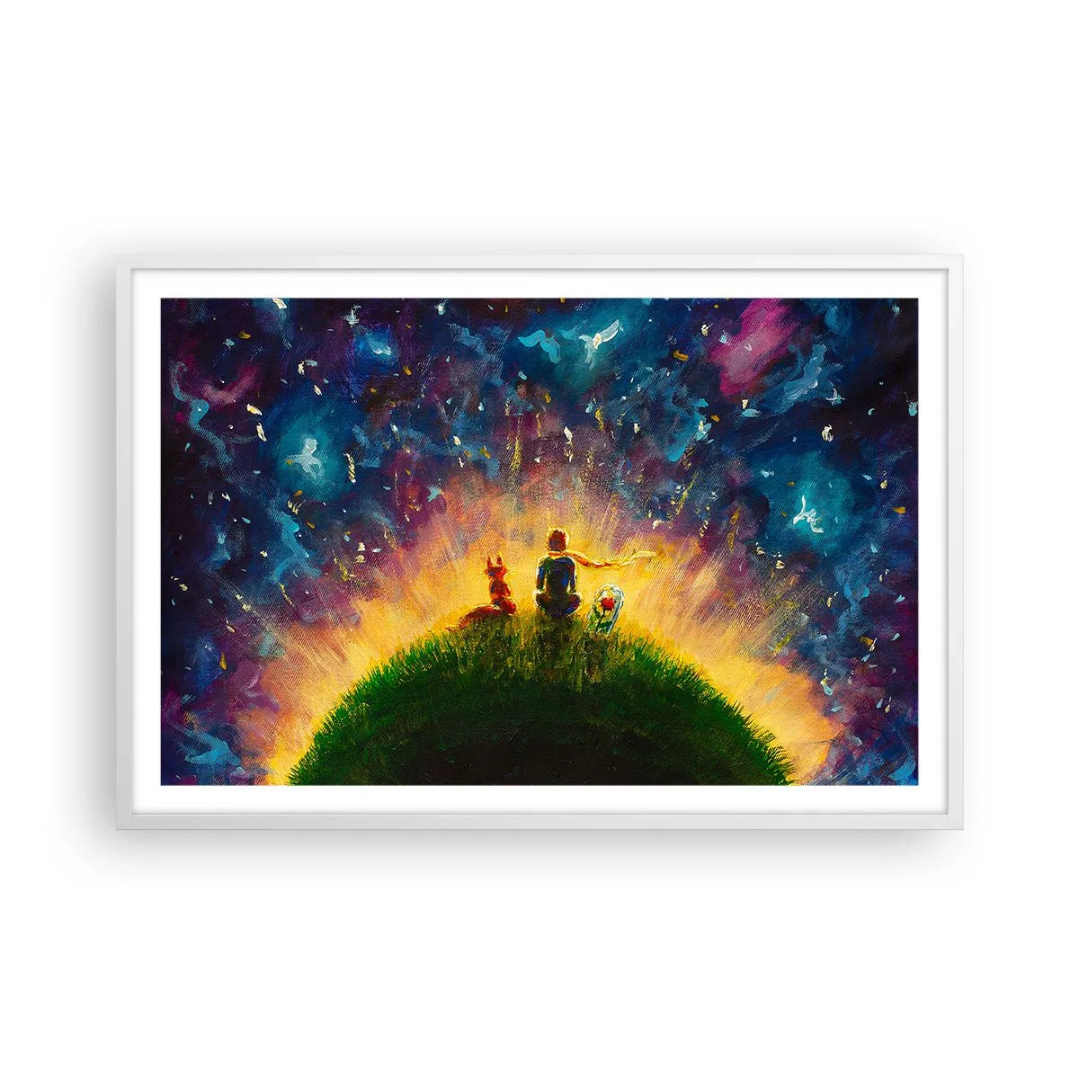 Poster in white frmae - Love and Friendship - Whole World - 91x61 cm