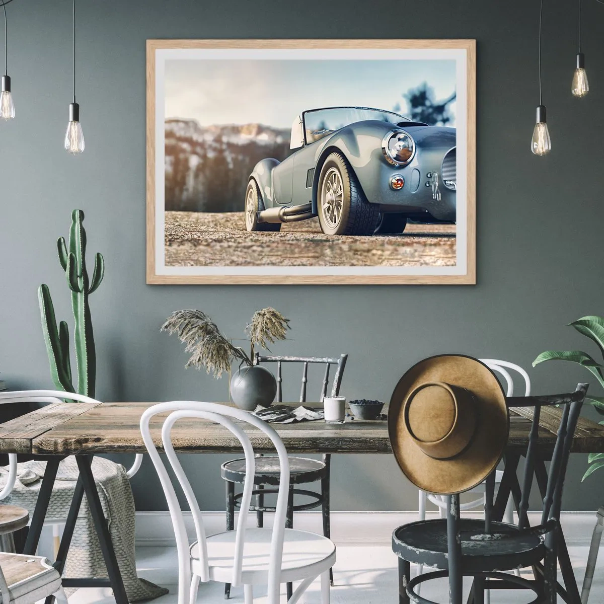 Poster in light oak frame - Styel Is What Counts - 50x40 cm