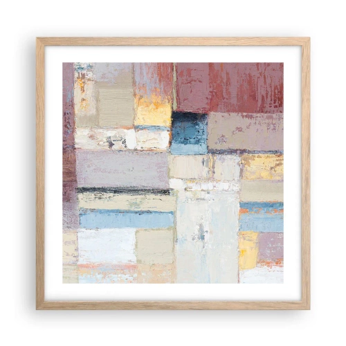 Poster in light oak frame - Calm of Geometry - 50x50 cm