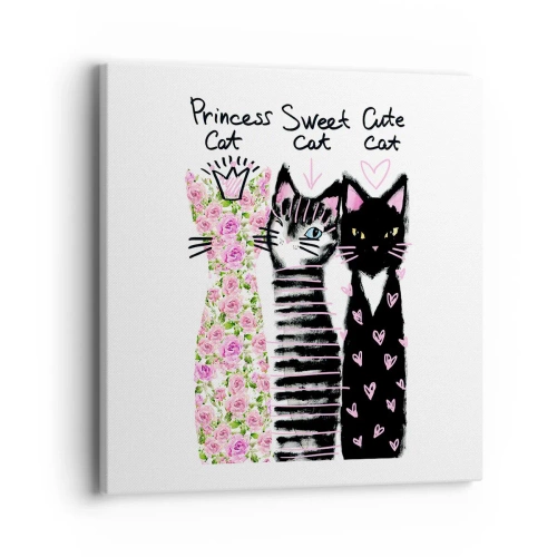 Canvas picture - There Were Three Kittens - 40x40 cm
