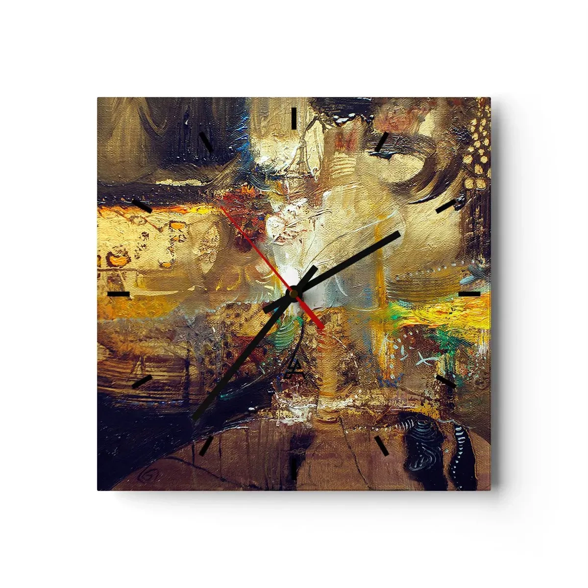Wall clock - Clock on glass - Cold, Warm, Hot - 30x30 cm