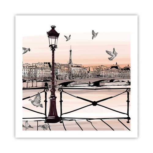 Poster - Over the Roofs of Paris - 60x60 cm