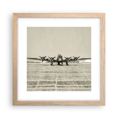 Poster in light oak frame - Ready as Always - 30x30 cm