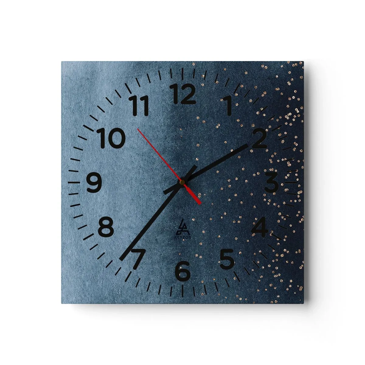 Wall clock - Clock on glass - Composition - Blue Phases - 30x30 cm