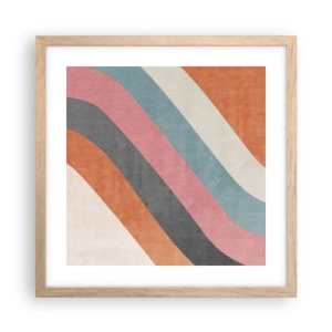Poster in light oak frame - Diagonal Composition - Movement - 40x40 cm
