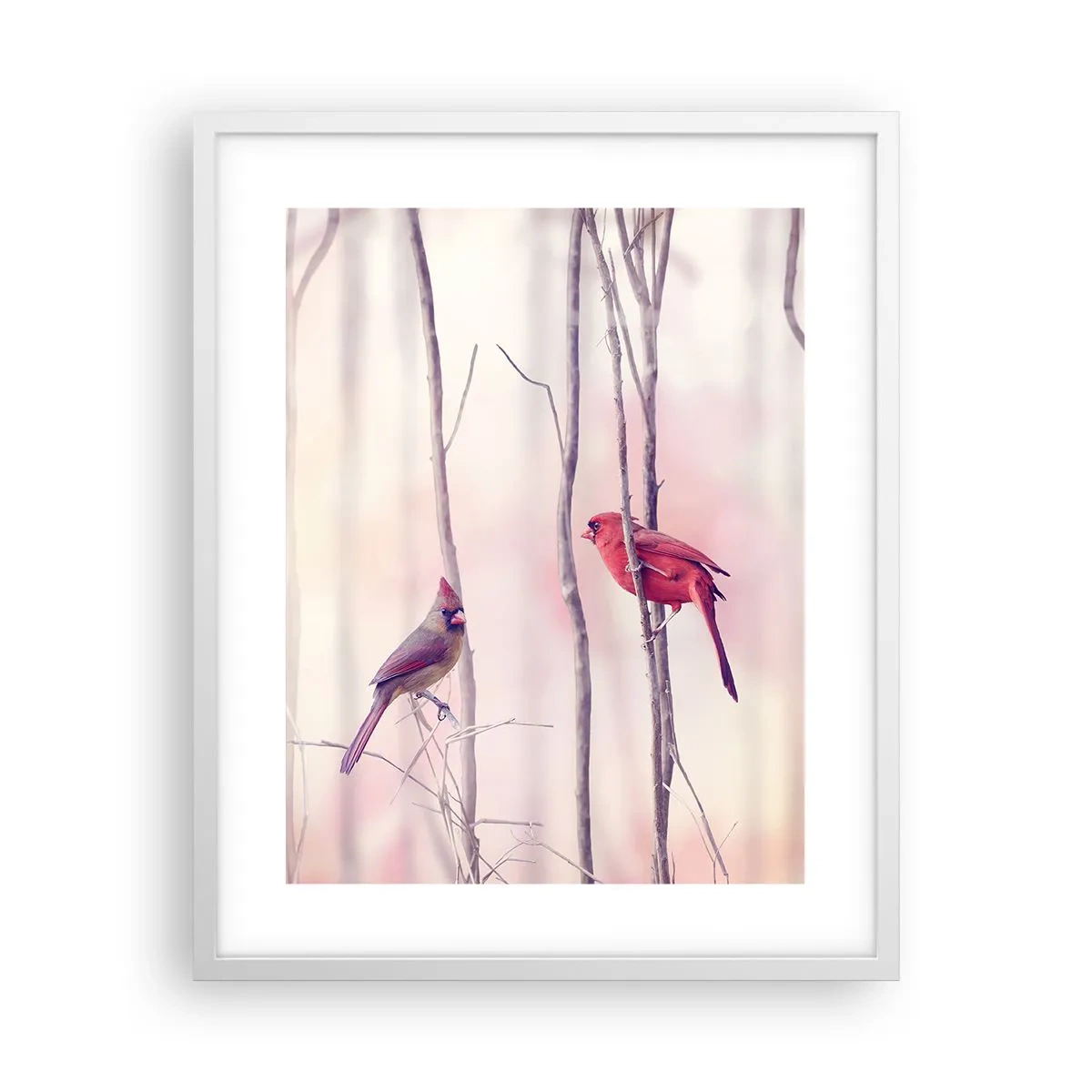 Poster in white frmae - Tale of a Pink Forest - 40x50 cm