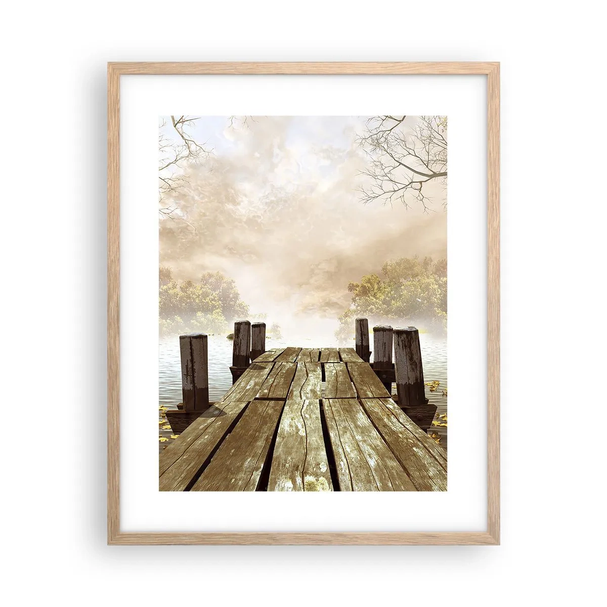 Poster in light oak frame - Gentle Sadness of Autumn - 40x50 cm