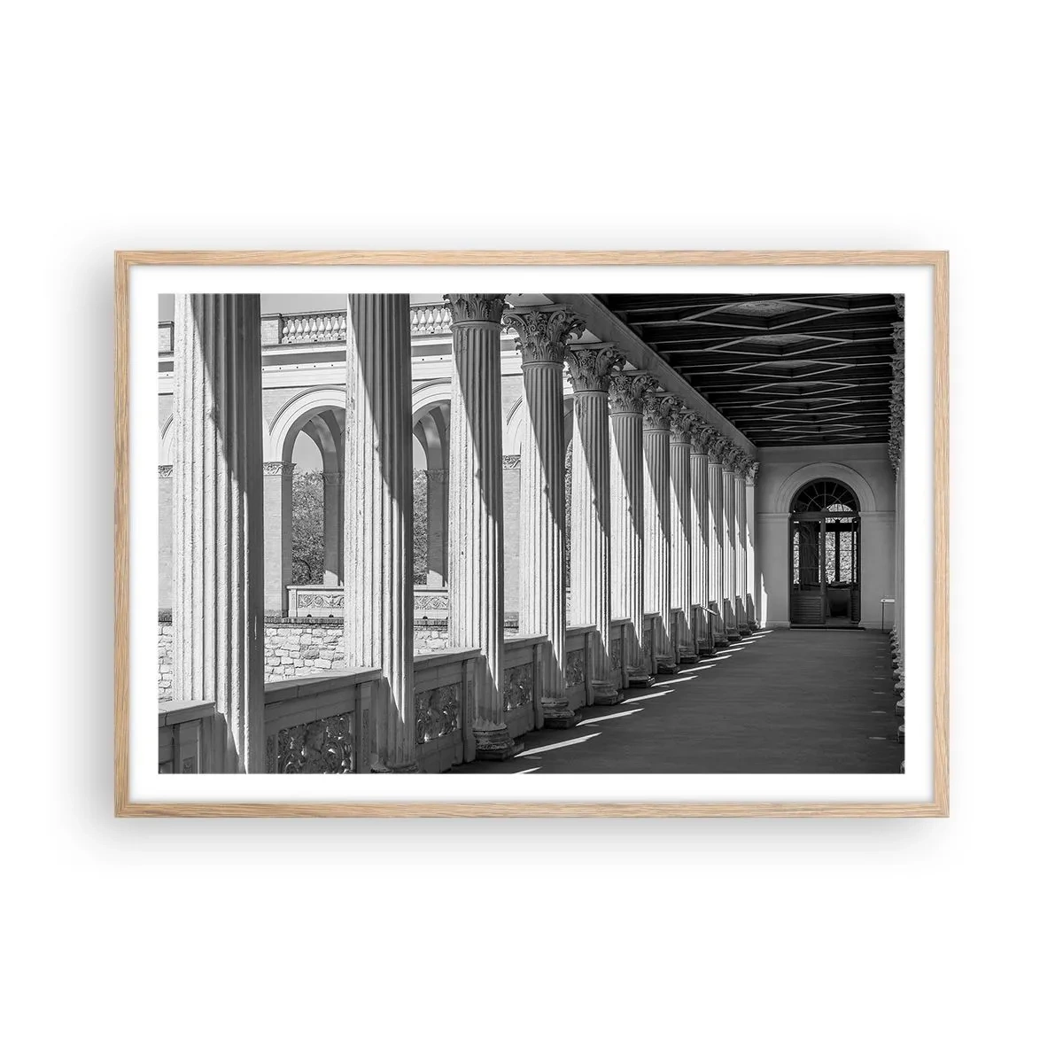 Poster in light oak frame - Sunny Arcade - 91x61 cm