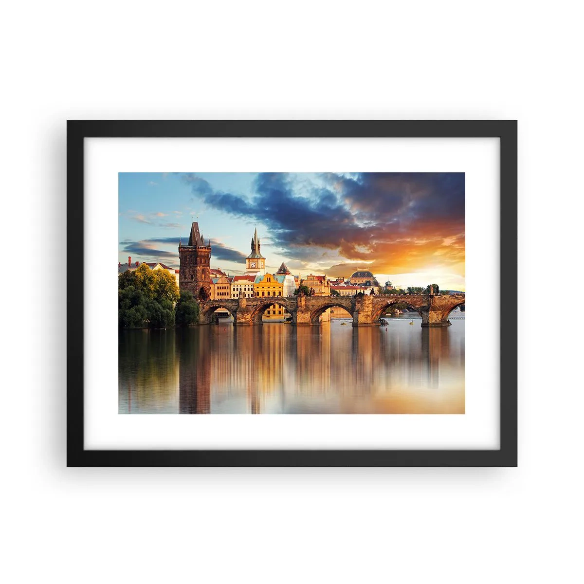 Poster in black frame - Beautiful Prague - 40x30 cm