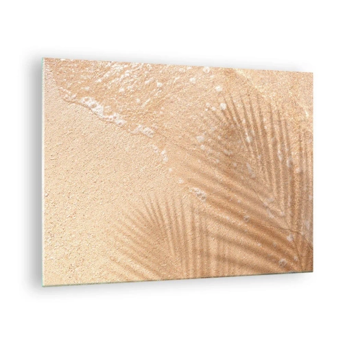Glass picture - Beach and shade on the sand - 70x50cm - Shadow of a Hot Summer - Modern wall decoration for the living room and bedroom ARTTOR