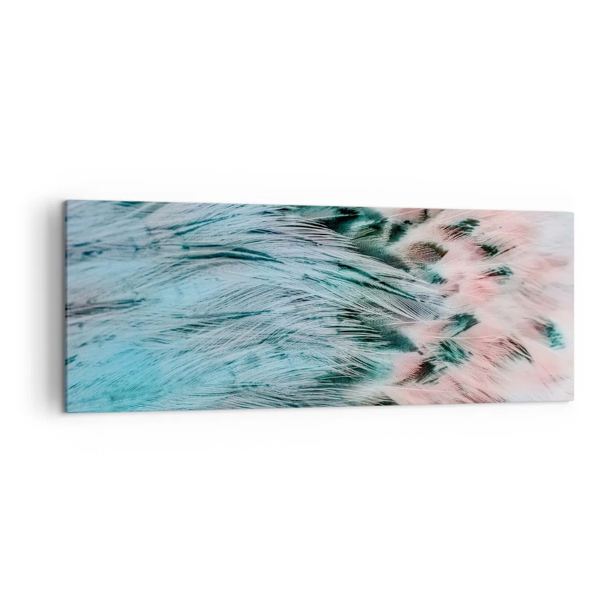 Canvas picture - Sapphire and Pink Feathers - 140x50 cm
