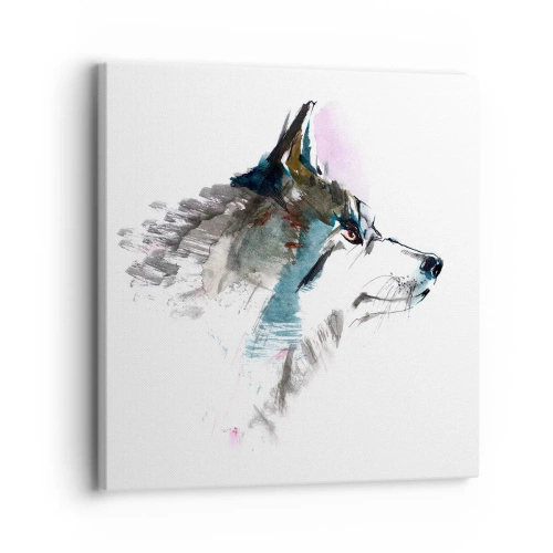 Canvas picture - Here Comes a Wolf - 30x30 cm