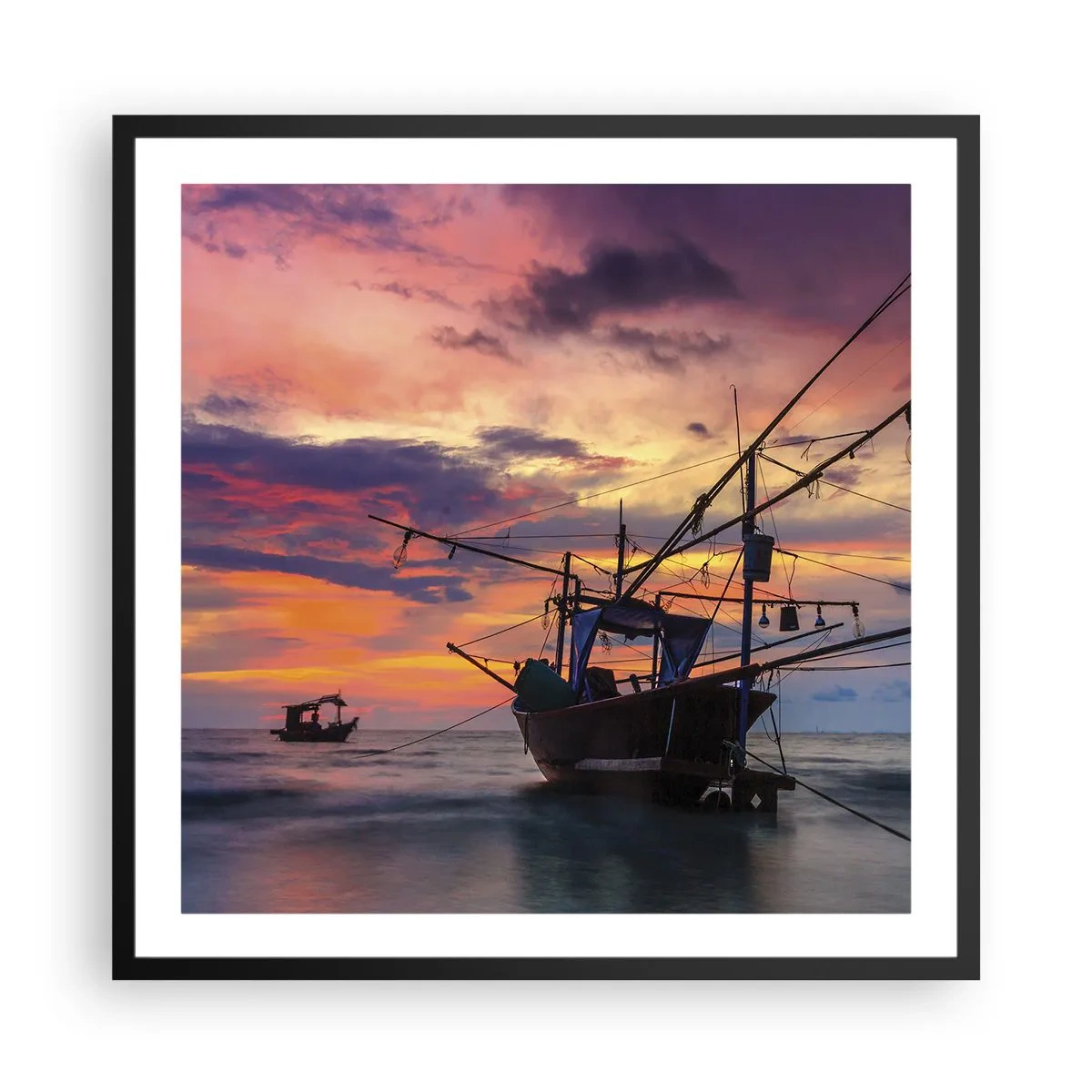 Poster in black frame - Exotic Evening - 60x60 cm