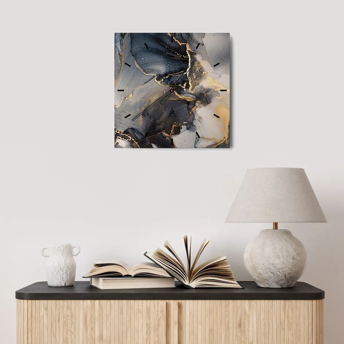 Wall clock - Clock on glass - Life of a Stone - 40x40 cm