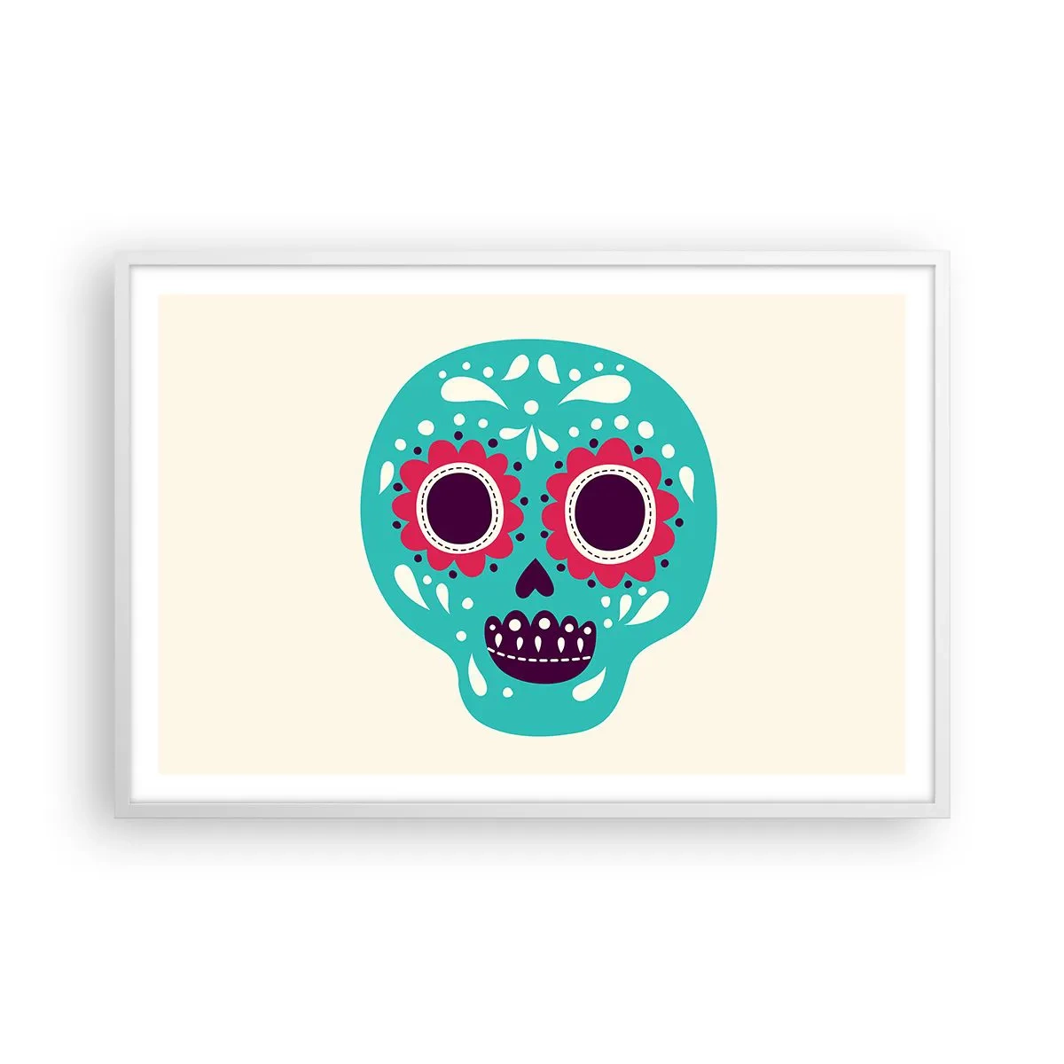Poster in white frmae - Life - Fun Until You Die - 91x61 cm