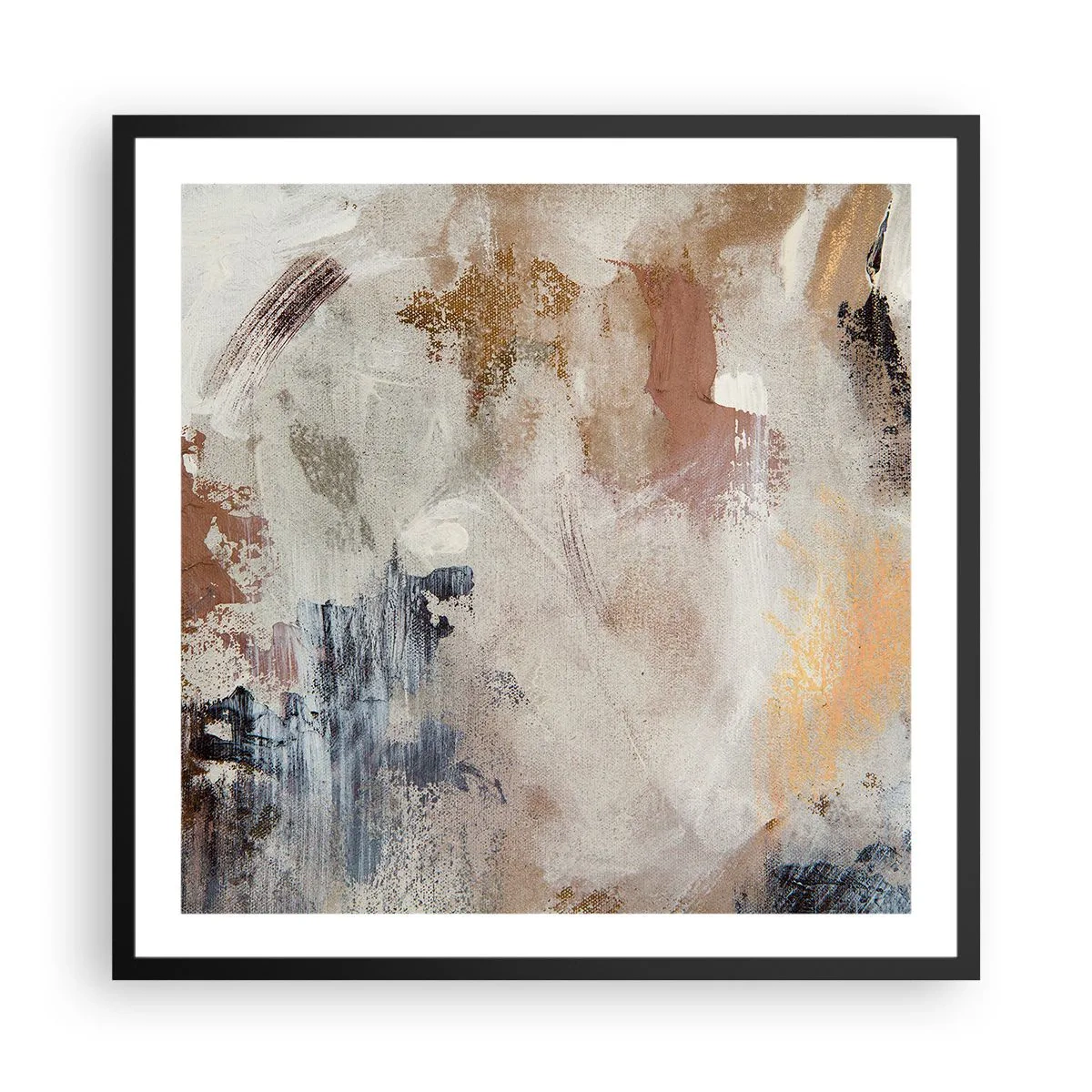 Poster in black frame - Foggy Abstract - 60x60 cm