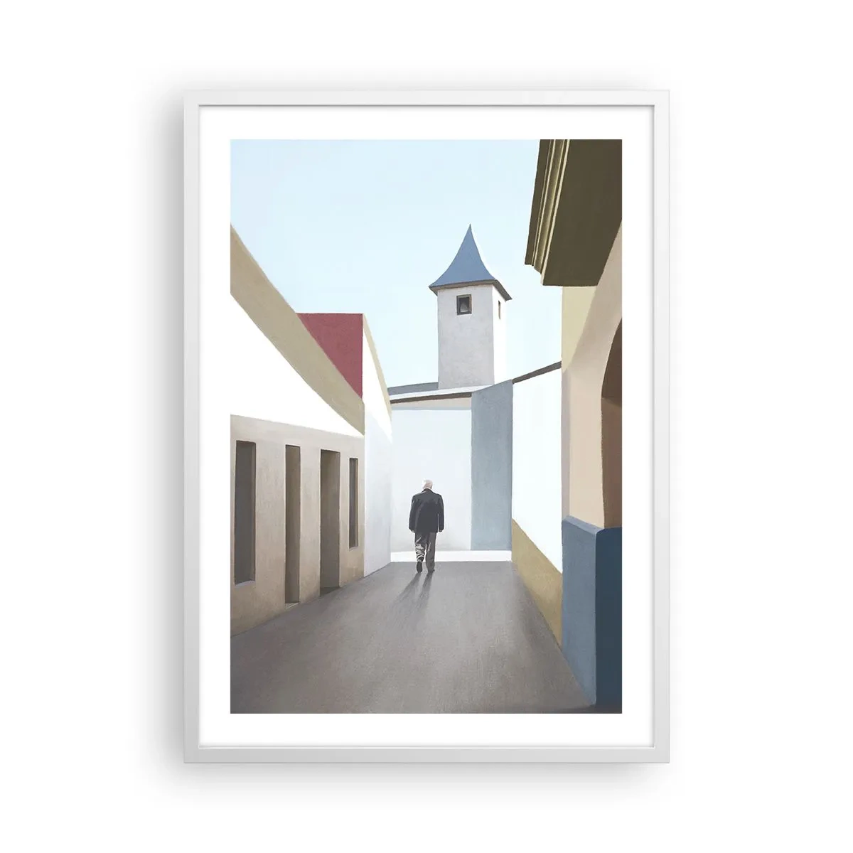 Poster in white frmae - Sunny Walk - 50x70 cm