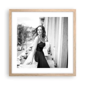 Poster in light oak frame - Certainly a Parisian  - 40x40 cm