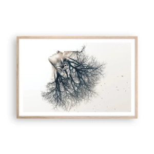 Poster in light oak frame - Listening to the Whisper of the Trees - 91x61 cm
