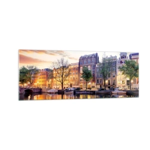 Glass picture - Reserved and Calm Dutch Beaty - 140x50 cm