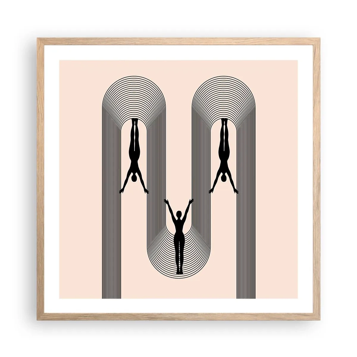 Poster in light oak frame - Upside Down - 60x60 cm