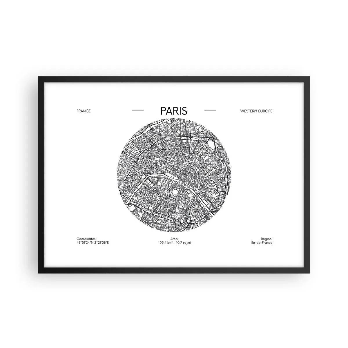 Poster in black frame - Anatomy of Paris - 70x50 cm