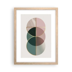 Poster in light oak frame - Circle after Circle - 30x40 cm