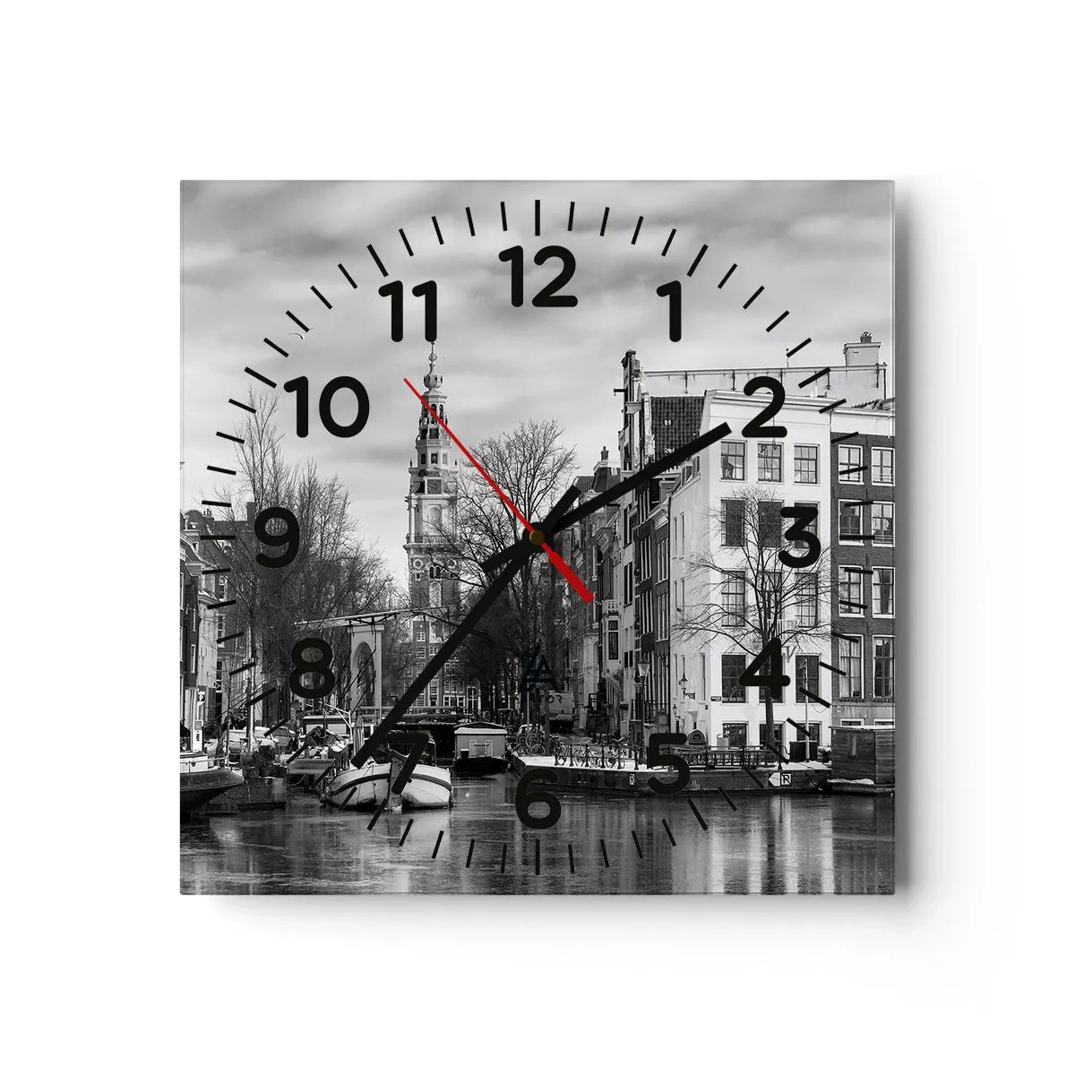 Wall clock - Clock on glass - Amsterdam Atmosphere - 30x30 cm