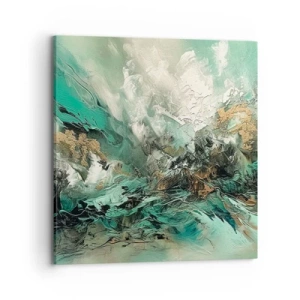 Canvas picture - Emerald and Black Lump - 70x70 cm