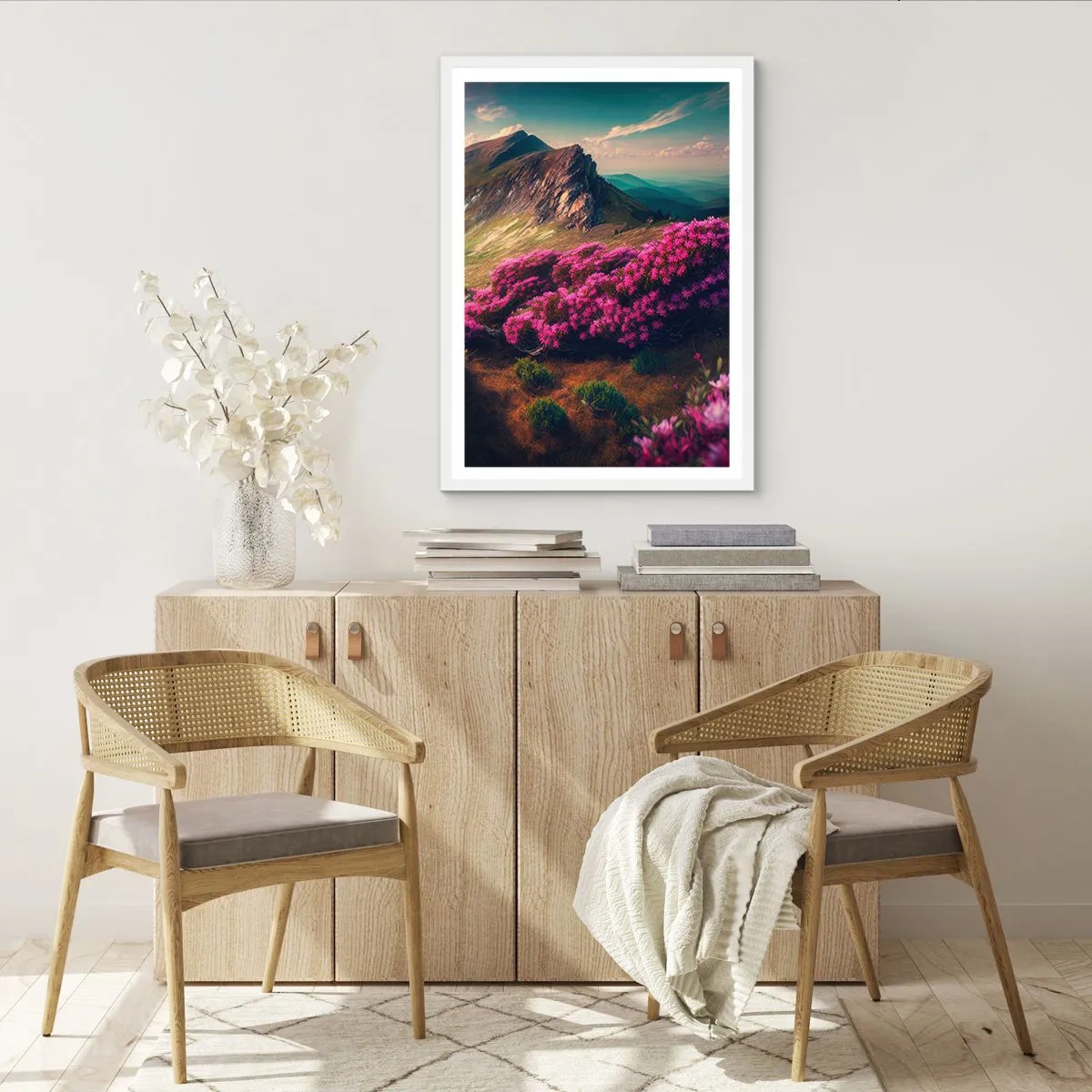 Poster in white frmae - Summer in the Mountains - 61x91 cm