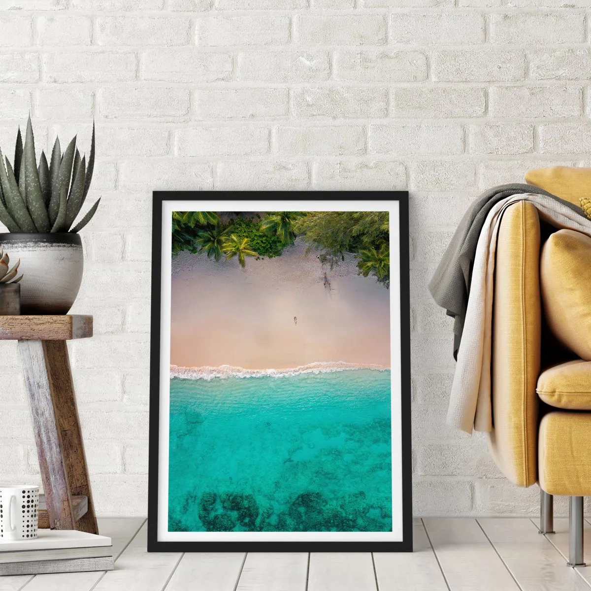 Poster in black frame - Paradise Beach - 30x40 cm
